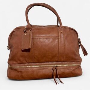 Vegan Leather Mason Weekender Bag in Cognac by Sole Society